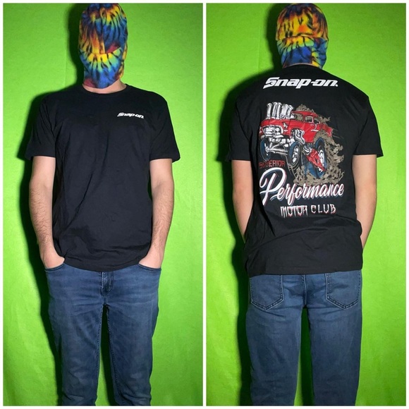 SNAP ON Tools Mens Black graphic T-Shirt Short Sleeve Performance Motor Hooligan - Picture 6 of 6